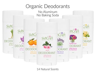 Natural Deodorants - Organic Deodorant Sticks - Variety of 14 Natural Fragrance Scents - Aluminum Free, Baking Soda Free, Gentle, Effective