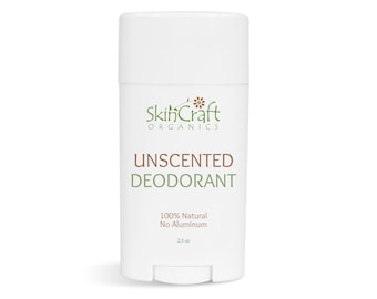 Natural Unscented Deodorant - Organic Fragrance Free Deodorant Stick - Gentle Deodorant - No Aluminum, No Baking Soda Deodorant - 2.5 oz