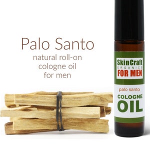 Palo Santo Cologne for Men - Wood Scent w/ Essential Oil, Natural Fragrance - Outdoorsy Roll On Perfume Oil - Christmas Gift for Him - 10 mL