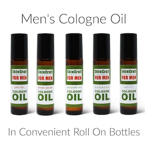 Men&#39;s Cologne Oil - Natural Woodsy, Earthy & Fresh Scent Fragrances for Men - Essential Oils, Natural Fragrance - Husband, Dad, Holiday Gift