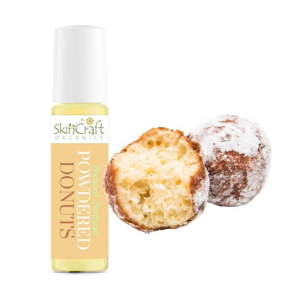 Powdered Donuts Perfume Oil - Sweet Vanilla Sugar Bakery Scent Roll On Fragrance - Gourmand Christmas Stocking Stuffer Gift - .35 oz / 10 mL