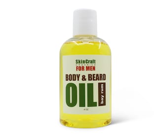 Bay Rum Spice Beard Conditioner & Body Moisturizing Oil - Men's Grooming Beard Oil and Body Oil w/ Organic Jojoba -  Natural Gift for Him