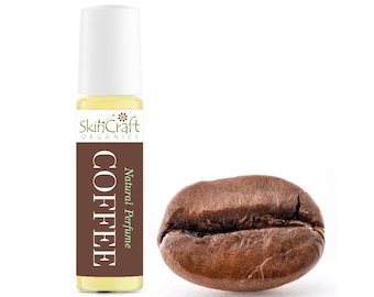 Coffee Perfume Oil - Natural Dark Roast Java Fragrance for Coffee Lovers w/ Essential Oil  - Valentine Gift - .35 oz / 10 ml Roll On Bottle