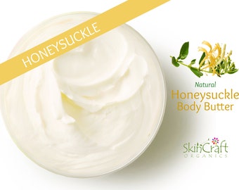 Natural Honeysuckle Body Lotion - Natural Whipped Shea Butter Moisturizer - Natural Fragrance - Summer Floral Scent - Mother's Day Gift