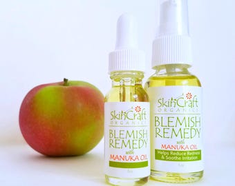 Natural Blemish Spot Facial Oil Serum - Organic Skin Care for Troubled Skin w/ Thyme, Manuka, Tamanu