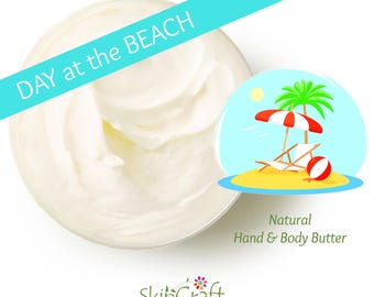 Manteca corporal con aroma natural a playa - Hidratante para piel seca - Loción bronceadora con aroma a arena y mar - Todo tipo de piel - Regalo para mujer