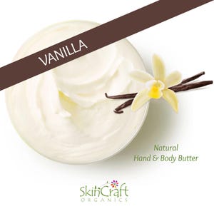 Natural Vanilla Body Butter Moisturizer - Organic Whipped Shea Lotion w/ French Vanilla Butter Cream Scent - Vegan Birthday Gift for Women