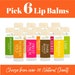 Organic Lip Balms - Pick 6 from 23 Natural Lip Balm Scents for Men & Women - Choose 6 Lip Balm Sale - Organic Oils, Domestic Raw Beeswax 