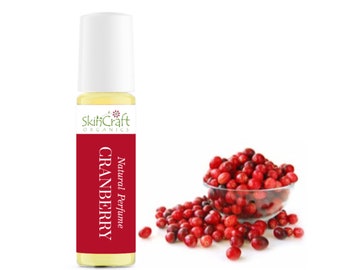 Cranberry Perfume Oil - Natural Fragrance Perfume - Sweet Tart Scent Gift for Mom, Girlfriend, Wife  .35 oz / 10 ml Roll On Bottle