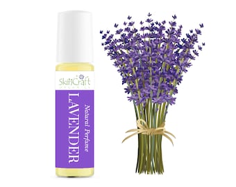 Lavender Perfume Oil in Roll On Bottle - Organic Essential Oil Floral Fragrance - Girlfriend, Wife, Mom Birthday Gift for Her - 10 ml