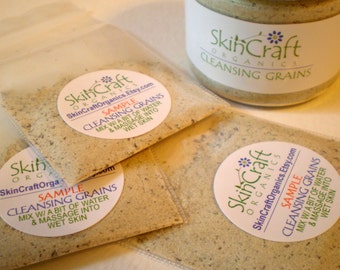 Organic Cleansing Grains - Lavender & Peppermint - Exfoliating - Scrub - Cleanser - Sample