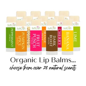 Natural Lip Balms for Men & Women - 28 Natural Scents - Cruelty Free Lip Balms w/ Organic Coconut Oil, Raw Local Beeswax, Essential Oils