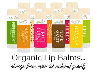 Natural Lip Balms for Men & Women - 28 Natural Scents - Cruelty Free Lip Balms w/ Organic Coconut Oil, Raw Local Beeswax, Essential Oils