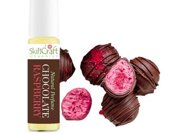 Chocolate Raspberry Perfume Oil - Roll On Chocolate Raspberry Fragrance -  Vegan Gourmand Christmas Holiday Gift for Her - 10 mL / .35 oz