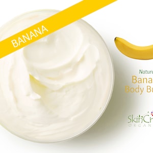 Natural Banana Body Butter Moisturizer Whipped Body Cream Lotion Natural Dry Skincare Mom, Wife, Girlfriend, Sister Gift for Her image 1