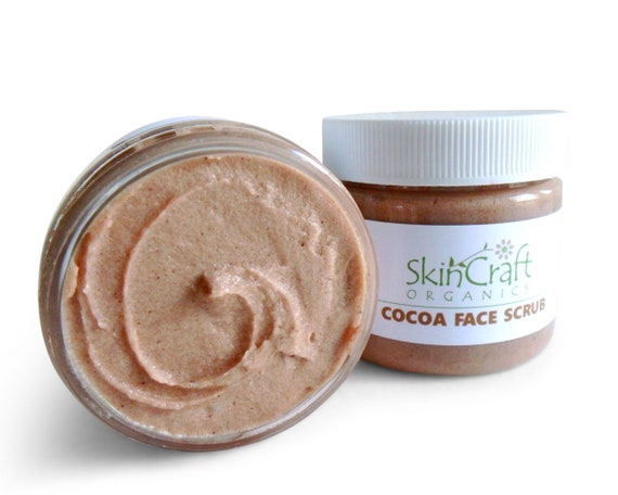 Natural Cocoa Sugar Face Scrub for Dry and Aging Skin Organic photo