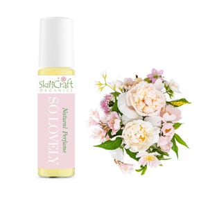 So Lovely Roll On Floral Perfume Oil - Jasmine, Peony & Tuberose, Notes of Vetiver, Citrus  - Gift for Women .35 oz / 10 mL