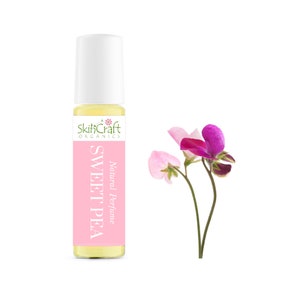 Aceite de perfume de guisante de olor - Fragancia orgánica en roll-on - Aroma floral - Aceite de perfume artesanal - Regalo de cumpleaños para mujer - 10 ml