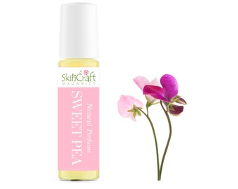 Sweet Pea Perfume Oil - Organic Roll On Fragrance - Floral Scent Artisan Perfume Oil - Birthday Gift for Women  .35 oz / 10 mL