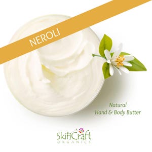 Natural Neroli Orange Blossom Body Butter Lotion - Honey Floral Scent Moisturizer Cream - Organic Shea - Home Spa Birthday Gift for Her