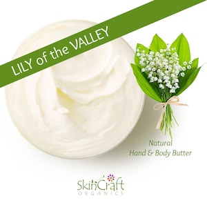 Crema corpo al burro di mughetto naturale - Lozione idratante floreale per pelle secca - Lussuoso regalo di compleanno per la spa per fidanzata e mamma