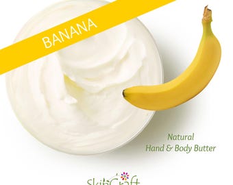 Natural Banana Body Butter Moisturizer - Whipped Body Cream Lotion - Natural Dry Skincare - Mom, Wife, Girlfriend Holiday Spa Gift for Her