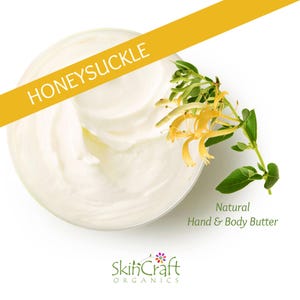 Natural Honeysuckle Body Lotion - Natural Whipped Shea Butter Moisturizer - Natural Fragrance - Summer Floral Scent - Birthday Gift for Her