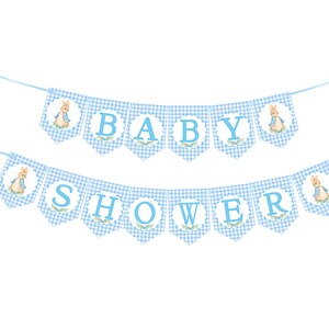 Peter Rabbit Blue Baby Shower Bunting,Baby Shower Banner-MULTIBUY DISCOUNTS image 2