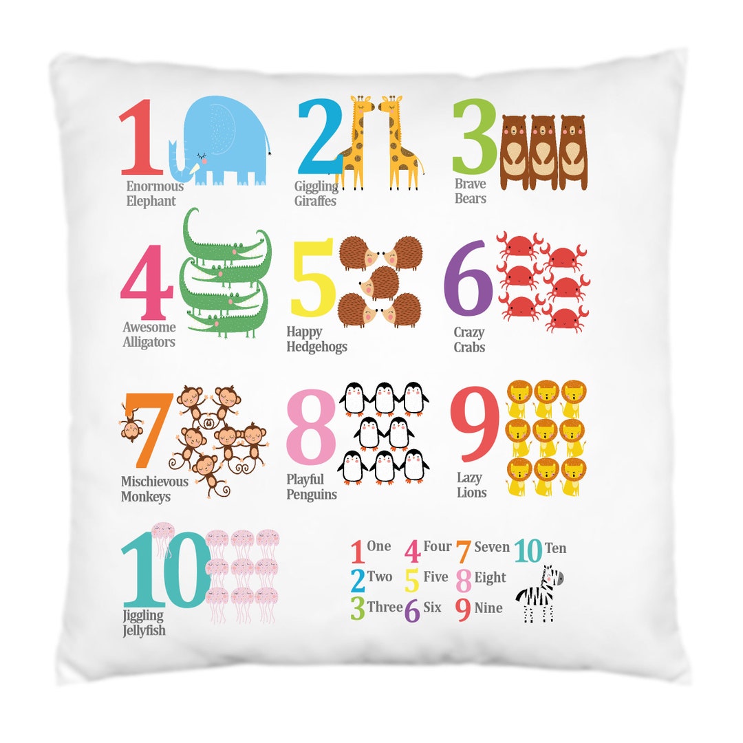 Animal Counting Numbers Cushion,pillow,kids Room,new Baby Gift,learning ...