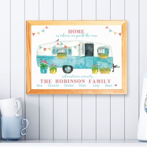 A4 Personalised Vintage Caravan Print,Camping Gift,Caravan Accessories,Summer Holidays image 3