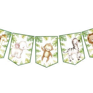 Safari Jungle Bunting,Garland, for Safari Bedroom Decor,Safari Nursery Decor or Safari Party