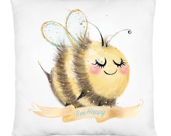 bee happy cushion