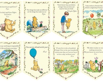 Winnie The Pooh Bunting,Winnie The Pooh Banner,Garland,Baby Shower,Nursery Decor,Birthday Party Bunting-MULTIBUY DISCOUNTS