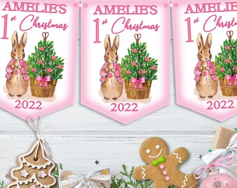 Babys First Christmas Decoration for baby Girl,Personalised Ist Christmas Keepsake,1st Christmas Ornament,Christmas Decorations