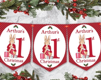 Babys First Christmas Bunting,Garland,Ist Christmas Keepsake,Christmas Decoration,Ornament,Boy or Girl-MULTIBUY DISCOUNTS