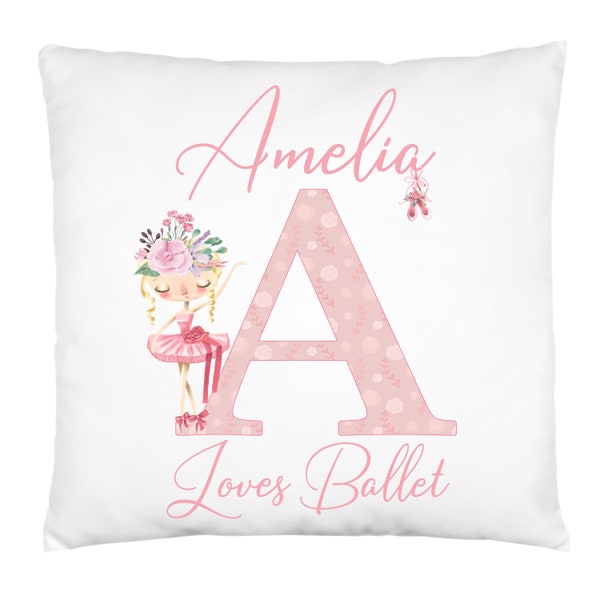 Coussin de ballet personnalisé, oreiller, ballerine, cadeau de ballet, danse, chambre rose, décor à la maison