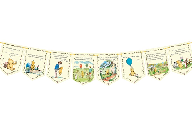 Winnie The Pooh Bunting,Winnie The Pooh Banner,Garland,Baby Shower,Nursery Decor,Birthday Party Bunting-MULTIBUY DISCOUNTS image 10