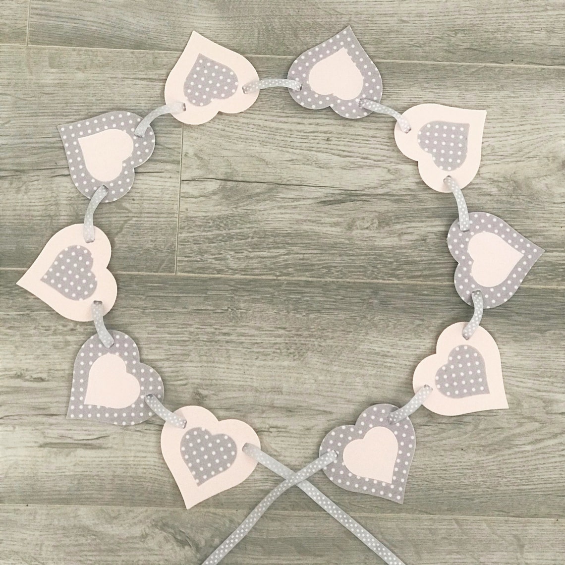 Guirnalda de empavesado de tela gris y | Etsy