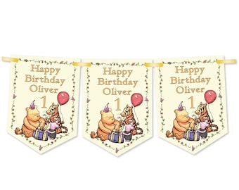 Winnie The Pooh Personalised Birthday Bunting,Winnie The Pooh Personalised Birthday Banner,Birthday Party Bunting,Any Age-MULTIBUY DISCOUNTS