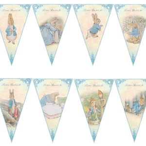 Blue Rabbit Bunting,Babyboy Baby Shower Decoration,Birthday Party Bunting-MULTIBUY DISCOUNTS
