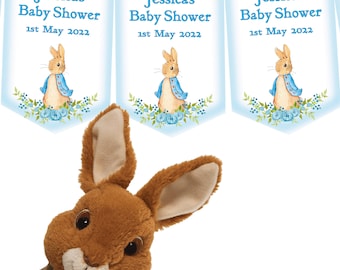 Personalised Blue Baby Shower Bunting,Banner,Boys Baby Shower Decoration,-MULTIBUY DISCOUNTS