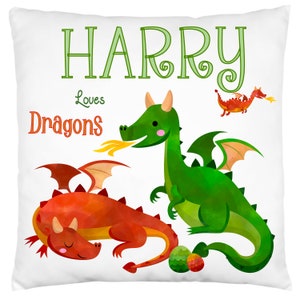 Cojín del dragón personalizado, almohada, lanzamiento, regalo de los niños, dormitorio de los niños, decoración del hogar