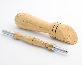 Wood Seam Ripper Stiletto Tool - Seam Press - Sewing Set -  Spalted Tamarind