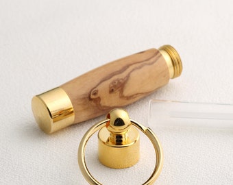 Wood Key chain - Consecrated Oil Vial -Olive wood