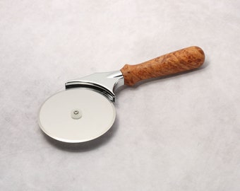 Rotary Pizza Cutter - Deluxe Pizza Blade - Pizza Knife - Handmade Wood Handle