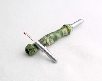 Wood Seam Ripper Stiletto Tool  - Green Dyed Box Elder Burl - sewing notion - quilter tool - Christmas Gift