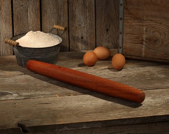 Afzelia - 17" French Rolling Pin - Pastry Baton - Tapered Rolling Pin -Baking - Christmas Gift - Handmade - Artisan Quality