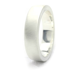 Sterling Silver 5mm Flat Wedding Band Ring,Vertical Brushed Polish