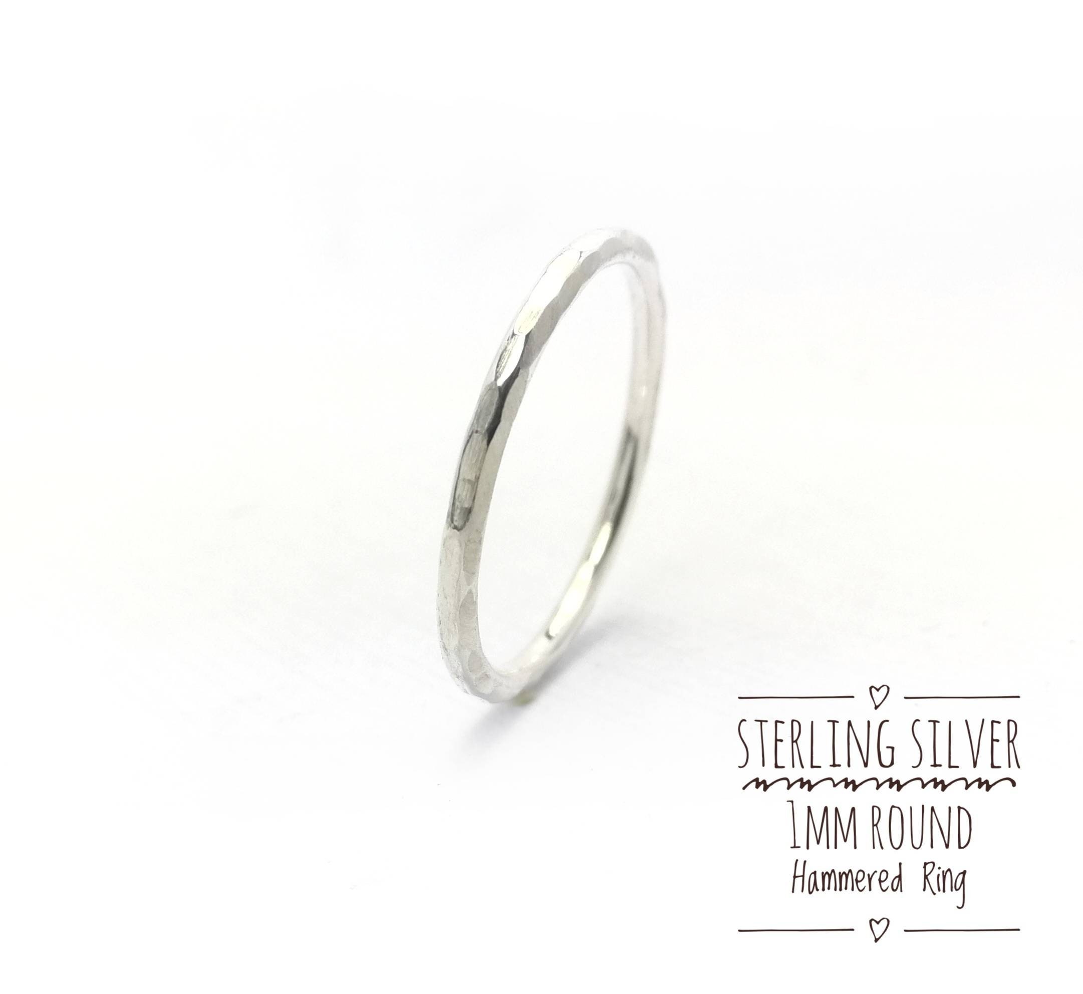 Sterling Silver 1mm Round Stacking Ringthin Silver Ring Etsy