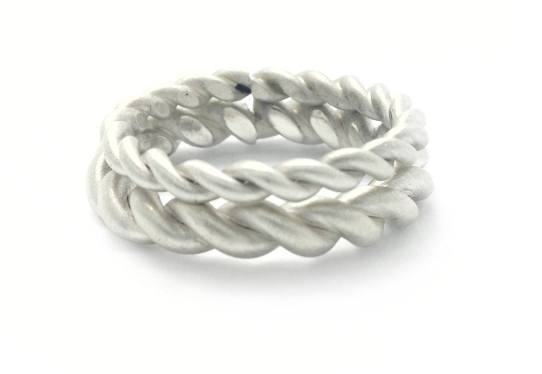 Sterling Silver Brushed Twisted Ring,2 and 3mm Brused Twist Ring - Etsy